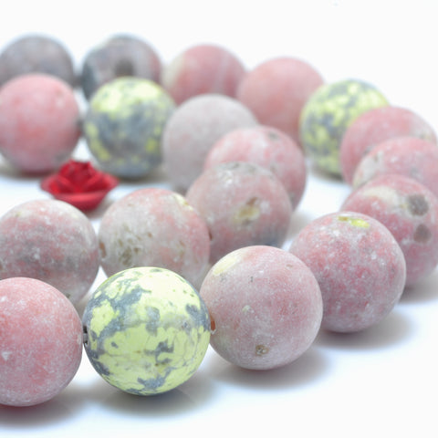 YesBeads Natural Plum blossom Jade matte round loose beads wholesale gemstone jewelry 6m-10mm 15"