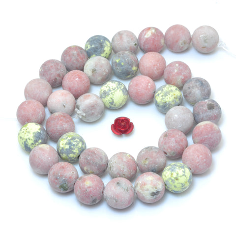 YesBeads Natural Plum blossom Jade matte round loose beads wholesale gemstone jewelry 6m-10mm 15"