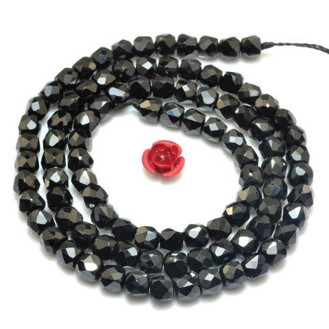 YesBeads Natural Black Spinel faceted cube loose beads wholesale gemstone jewelry makin 15"