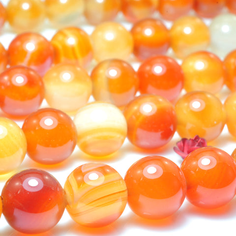 YesBeads Natural Rainbow Agate smooth round beads loose gemstone wholesale jewelry making bracelet stuff