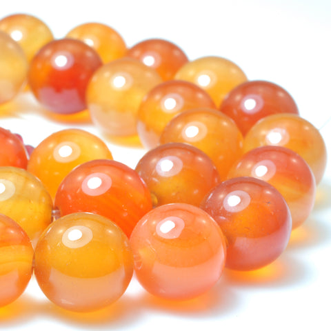 YesBeads Natural Rainbow Agate smooth round beads loose gemstone wholesale jewelry making bracelet stuff