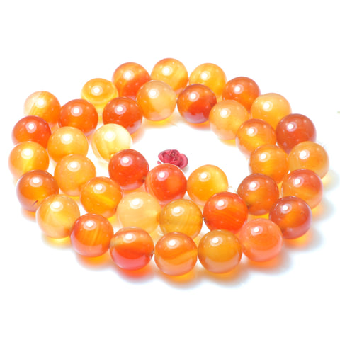 YesBeads Natural Rainbow Agate smooth round beads loose gemstone wholesale jewelry making bracelet stuff