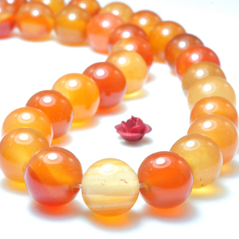 YesBeads Natural Rainbow Agate smooth round beads loose gemstone wholesale jewelry making bracelet stuff