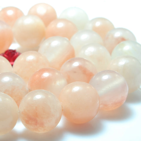 YesBeads natural pink Aventurine smooth round loose beads gemstone wholesale jewelry making 15"