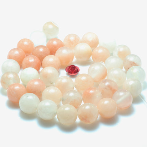 YesBeads natural pink Aventurine smooth round loose beads gemstone wholesale jewelry making 15"