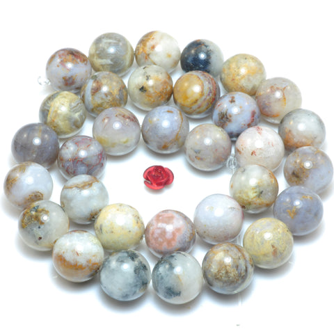 YesBeads Natural Pietersite smooth round loose beads gemstone wholesale jewelry making 15"