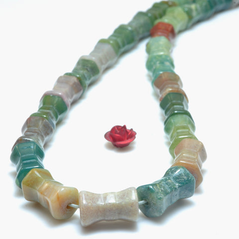 YesBeads Natural Indian Agate smooth barrel beads wholesale gemstone jewelry making 15"