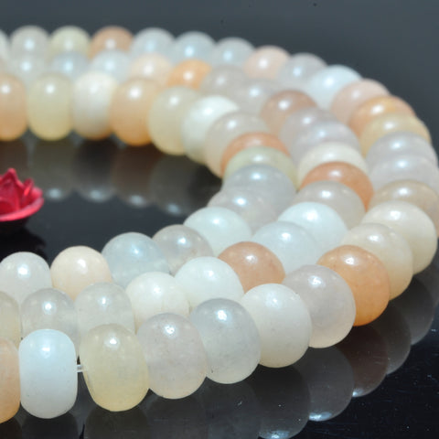 YesBeads Natural Pink Aventurine smooth rondelle beads wholesale gemstone jewelry making 15"