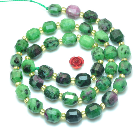 YesBeads Natural Ruby Zoisite faceted double terminated point beads wholesale jewelry making 15"
