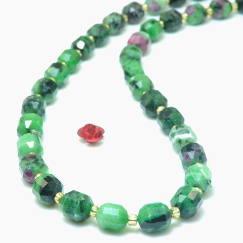 YesBeads Natural Ruby Zoisite faceted double terminated point beads wholesale jewelry making 15"