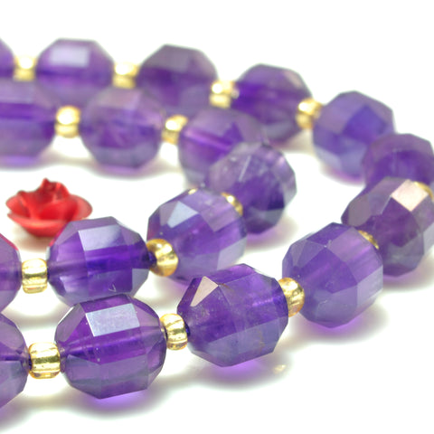 YesBeads Natural Amethyst faceted double terminated point beads wholesale gemstone jewelry making 15"