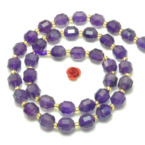 YesBeads Natural Amethyst faceted double terminated point beads wholesale gemstone jewelry making 15"