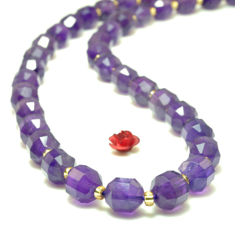 YesBeads Natural Amethyst faceted double terminated point beads wholesale gemstone jewelry making 15"