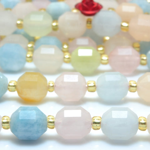 YesBeads Natural Morganite faceted double terminated point beads wholesale mix gemstone jewelry making 15"