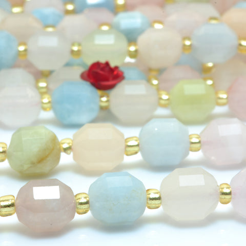 YesBeads Natural Morganite faceted double terminated point beads wholesale mix gemstone jewelry making 15"