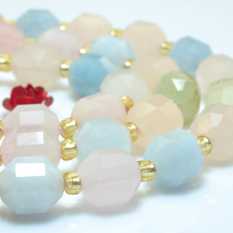 YesBeads Natural Morganite faceted double terminated point beads wholesale mix gemstone jewelry making 15"