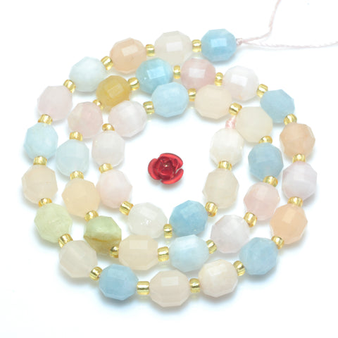 YesBeads Natural Morganite faceted double terminated point beads wholesale mix gemstone jewelry making 15"