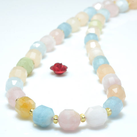 YesBeads Natural Morganite faceted double terminated point beads wholesale mix gemstone jewelry making 15"