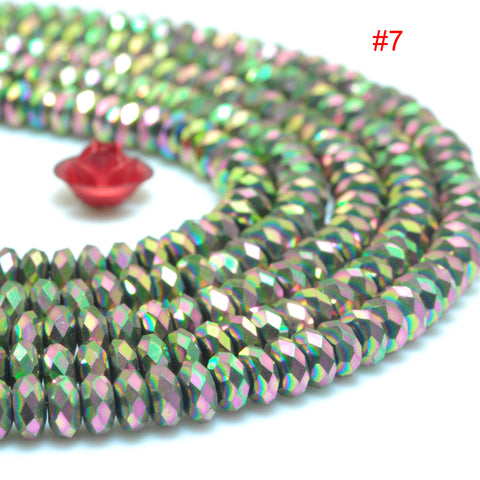 YesBeads Titanium plated hematite faceted rondelle loose beads wholesale gemstone jewelry 2x4mm 15"