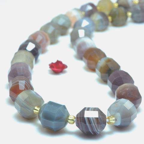YesBeads Natural Botswana Agate faceted double terminated point beads wholesale gemstone jewelry making 15"