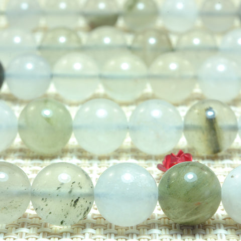 YesBeads Natural Ice Jadeite Burma Jade smooth round beads wholesale gemstone jewelry making 15"