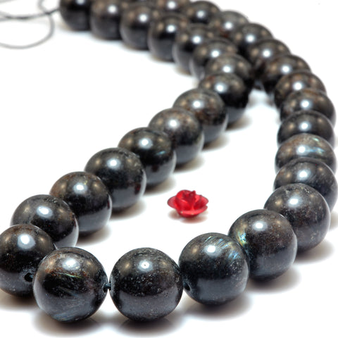 Natural Astrophyllite smooth round loose beads wholesale gemstone jewelry making bracelet necklace diy