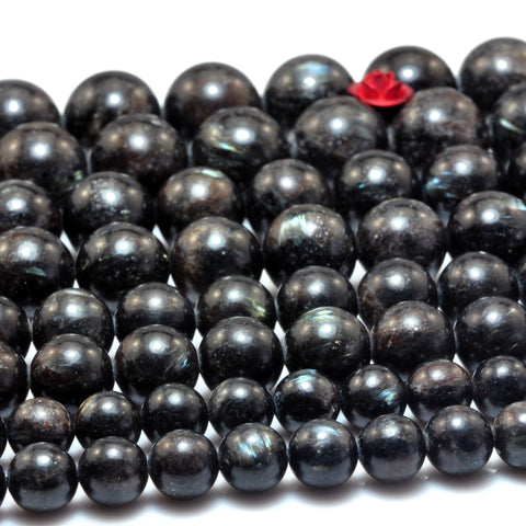 Natural Astrophyllite smooth round loose beads wholesale gemstone jewelry making bracelet necklace diy