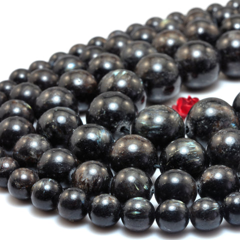 Natural Astrophyllite smooth round loose beads wholesale gemstone jewelry making bracelet necklace diy
