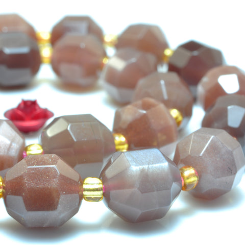 YesBeads Natural Moonstone faceted double terminated point beads wholesale gemstone jewelry 15"