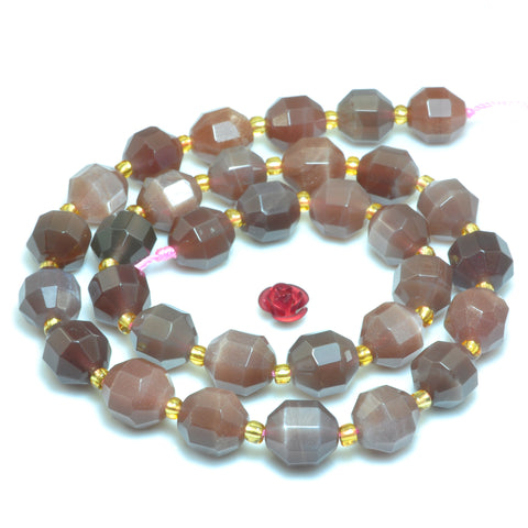 YesBeads Natural Moonstone faceted double terminated point beads wholesale gemstone jewelry 15"