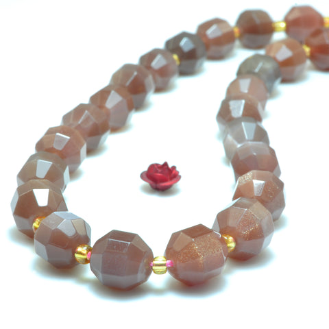 YesBeads Natural Moonstone faceted double terminated point beads wholesale gemstone jewelry 15"