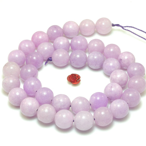 YesBeads Purple Jade stones smooth round loose beads wholesale purple pink gemstone jewelry 15"