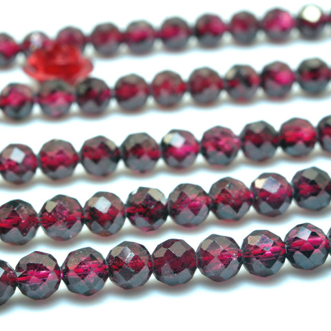 Natural Red Garnet Stone faceted round loose beads wholesale gemstone for jewelyr making DIY bracelets necklace