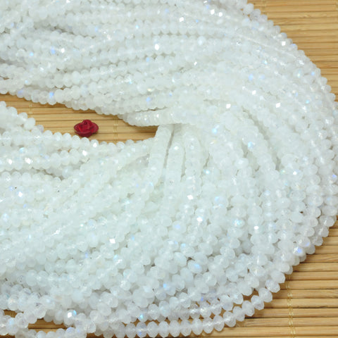 Natural Rainbow Moonstone faceted rondelle beads wholesale gemstone jewelry making