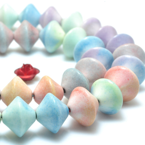 YesBeads Alashan Rainbow Jasper smooth rondelle disc beads wholesale gemstone jewelry making 15"
