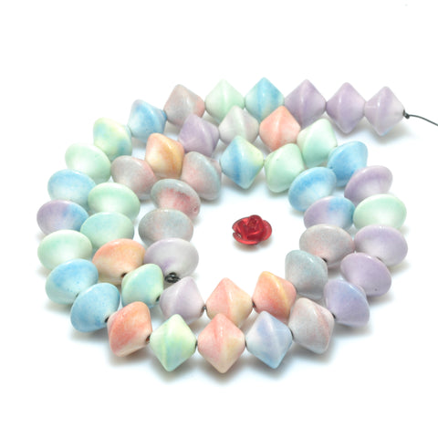 YesBeads Alashan Rainbow Jasper smooth rondelle disc beads wholesale gemstone jewelry making 15"