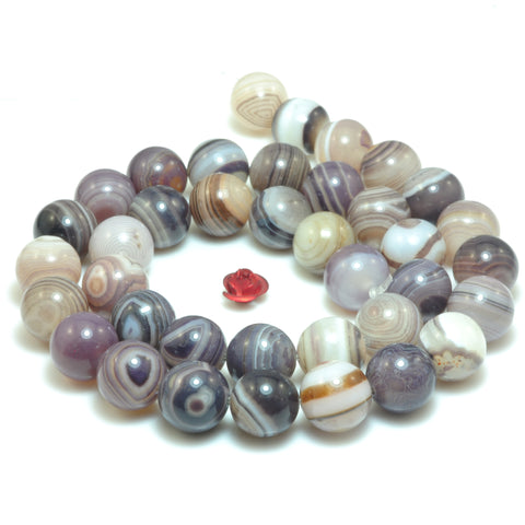 Natural Banded Agate smooth round loose beads purple brown agate gemstone wholesale jewelry bracelet necklace diy
