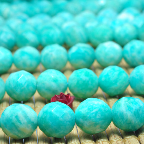 Natural Amazonite faceted round beads wholesale loose gemstone semi precious stones for jewelry making diy bracelet necklace supplies