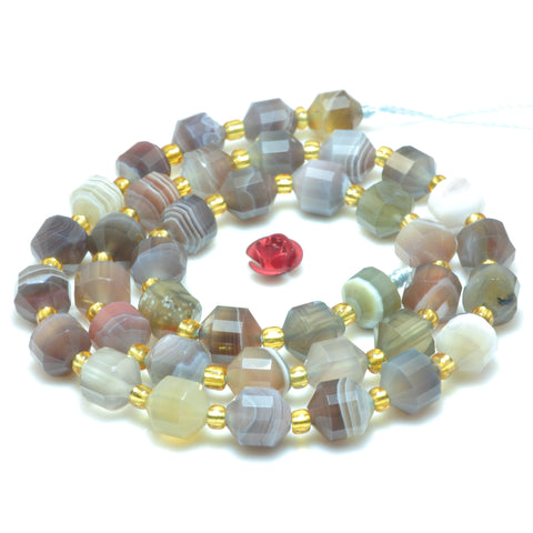 YesBeads Natural Botswana Agate faceted double terminated point beads wholesale gemstone jewelry making 15"