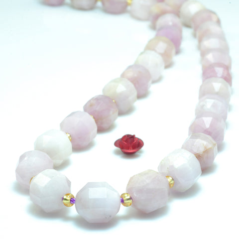 YesBeads Natural Kunzite purple pink gemstone faceted double terminated point beads wholesale jewelry 15"