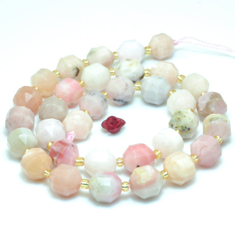 YesBeads Natural Pink Opal faceted double terminated point beads wholesale gemstone jewelry 15"
