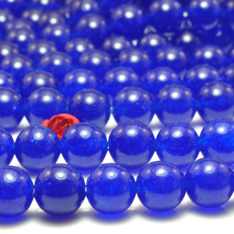 YesBeadas Malaysia Jade smooth round beads wholesale blue jade gemstone jewelry making 15"