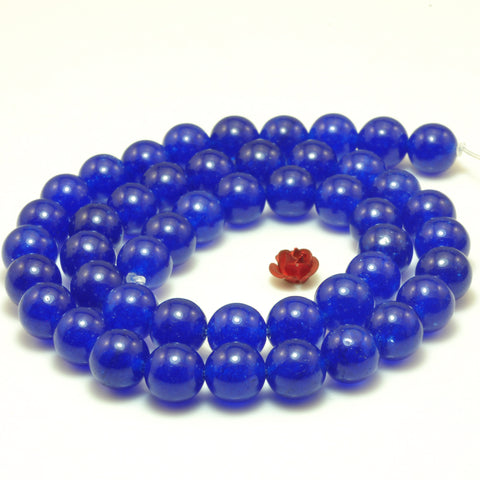 YesBeadas Malaysia Jade smooth round beads wholesale blue jade gemstone jewelry making 15"
