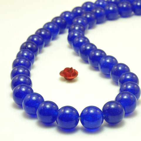 YesBeadas Malaysia Jade smooth round beads wholesale blue jade gemstone jewelry making 15"