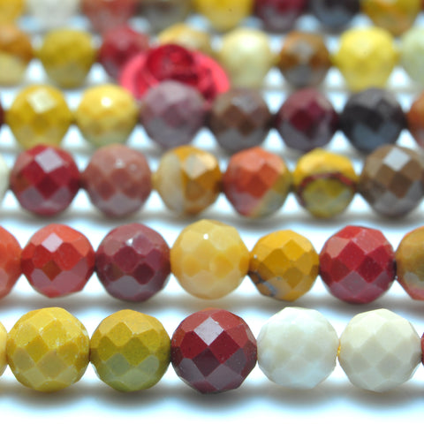 YesBeads Natural Mookaite faceted round loose beads wholesale gemsotne jewelry making