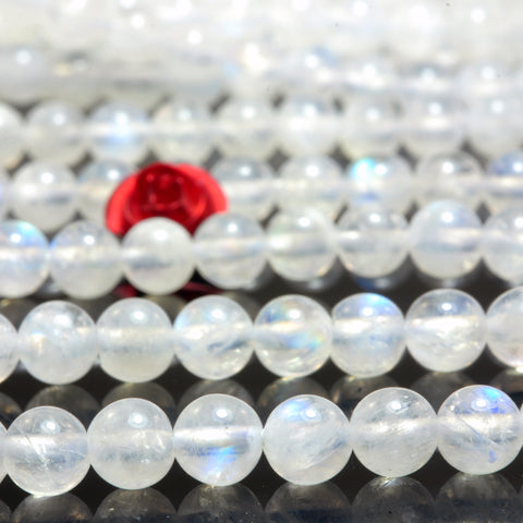 YesBeads Natural Rainbow Moonstone A grade smooth round loose beads white gemstone wholesale 15"