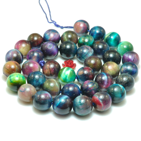 Galaxy Tiger Eye stone smooth round loose beads wholesale rainbow tiger's eye for jewelry making 8mm 10mm