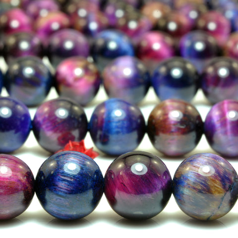 Galaxy Tiger Eye stone smooth round loose beads wholesale rainbow tiger's eye for jewelry making 8mm 10mm