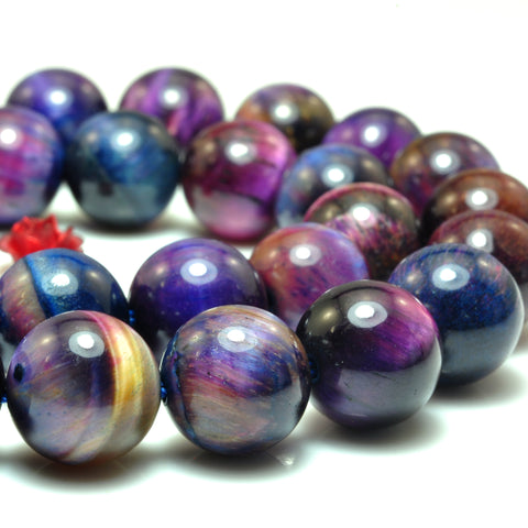 Galaxy Tiger Eye stone smooth round loose beads wholesale rainbow tiger's eye for jewelry making 8mm 10mm