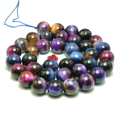 Galaxy Tiger Eye stone smooth round loose beads wholesale rainbow tiger's eye for jewelry making 8mm 10mm